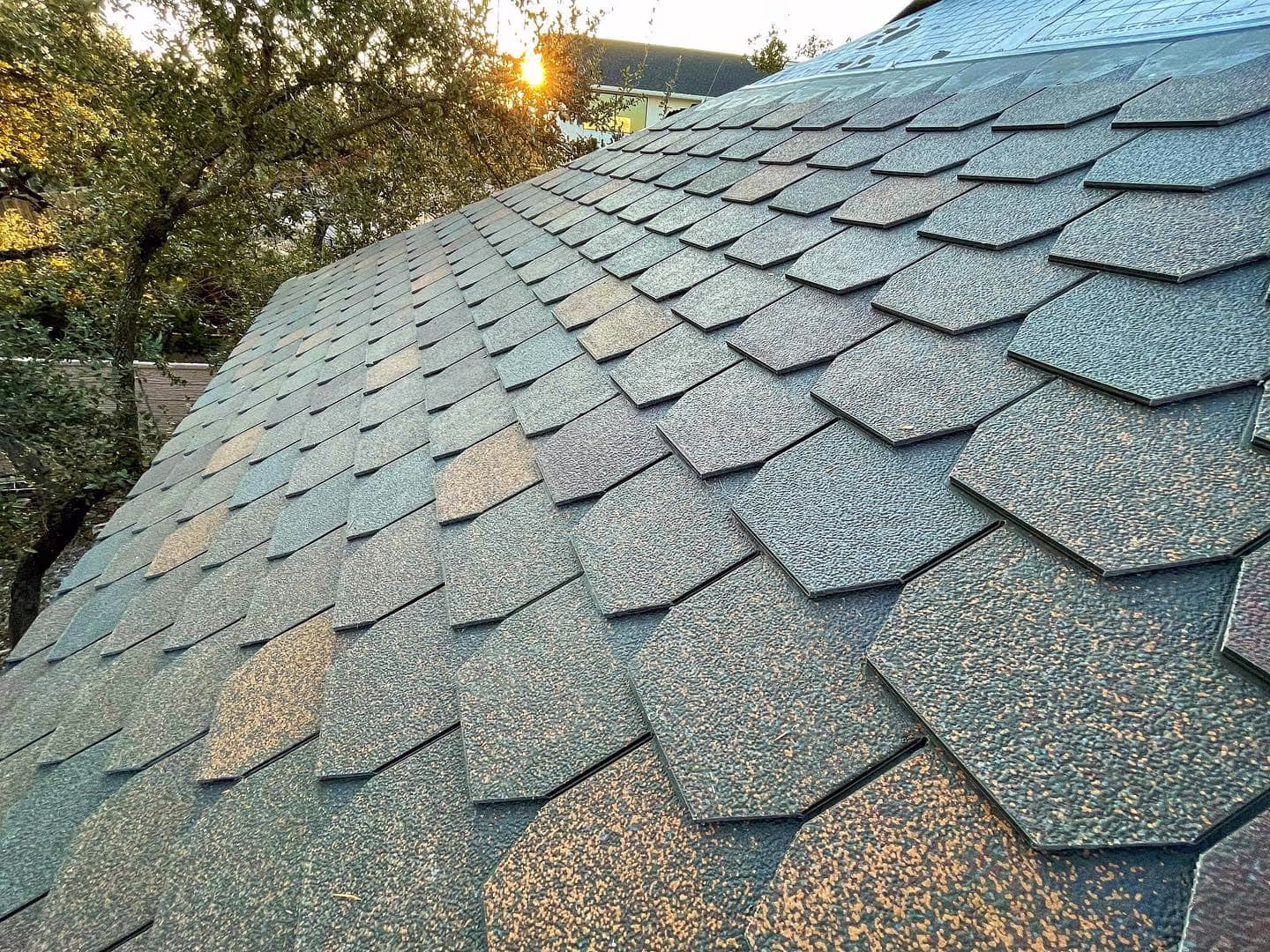 View our expertly installed F-Wave designer shingles on a residential roof.